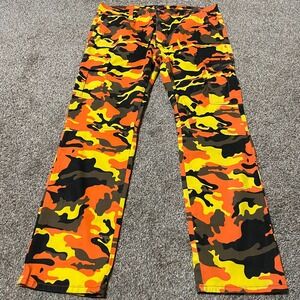 Classic XS Collection Camo Cargo Pants Mens XL Yellow Orange Black Brown 38x30